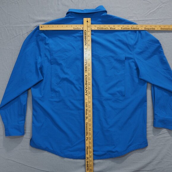 Cabelas Shirt Men Extra Large Blue Guidewear Fisherman Vented Ripstop Roll Tab - Picture 7 of 14
